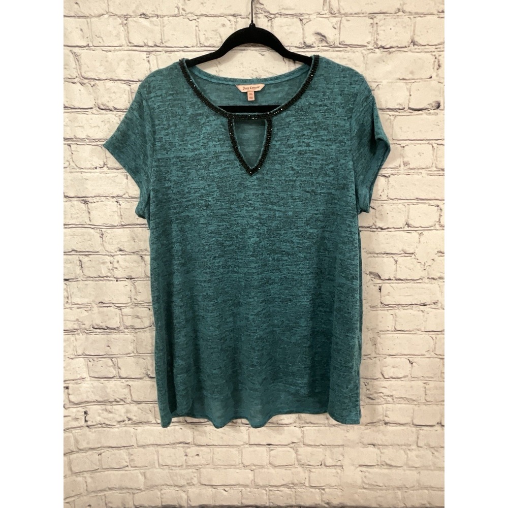 Rhinstone Collar Juicy Couture Blouse Top‎ Sz XL